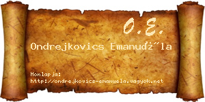 Ondrejkovics Emanuéla névjegykártya